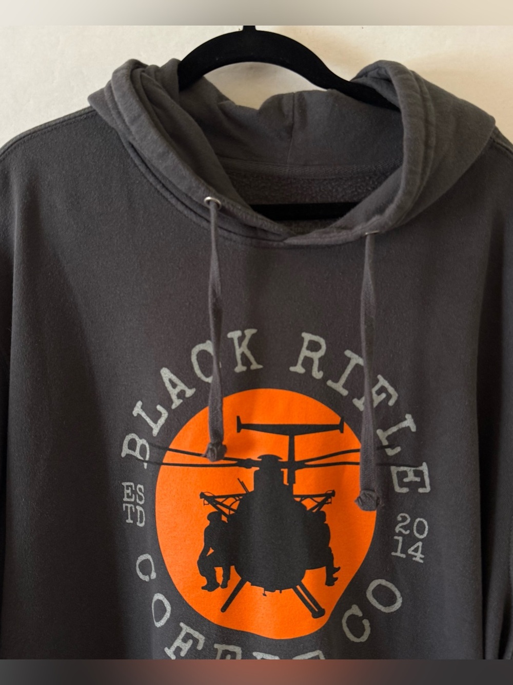 Black Rifle Coffee Gunship Pullover Hoodie Size XXL Charcoal Gray Midweight - Picture 3 of 12